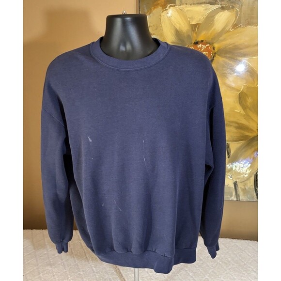 Vintage Jerzees USA Made Solid Blue Sweatshirt Men’s Size XL See Details - Picture 2 of 15